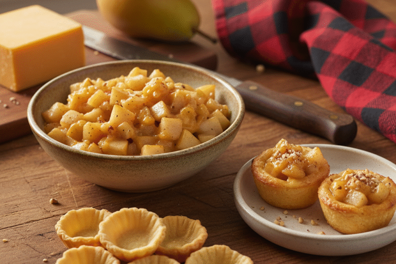 Spicy Pear-and-Cheddar Bites