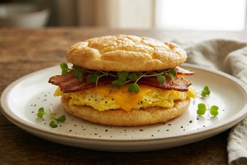Cloud Bread Breakfast Sandwich